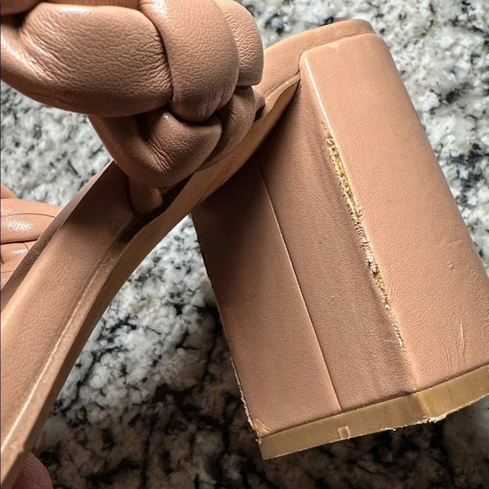 Madden Girl Dixcy Braided Cream Block Heel Sandals - 11 - Picture 8 of 10